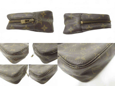 Authentic Louis Vuitton Monogram Trousse Toilette 23 Clutch Pouch Bag F#50649
