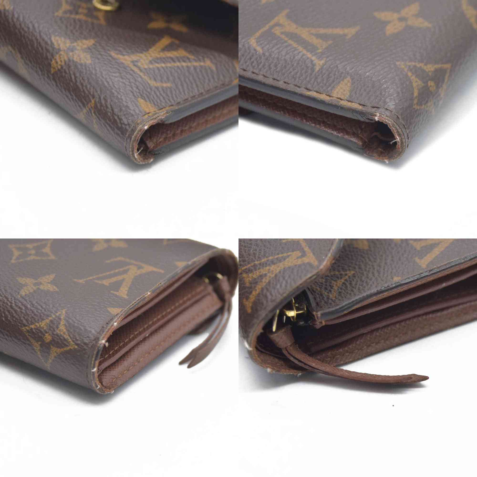Louis Vuitton Monogram Portefeuille Victorine Trifold Wallet Brown
