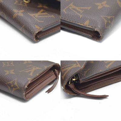 Louis Vuitton Monogram Portefeuille Victorine Trifold Wallet Brown