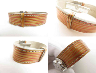 $475 Louis Vuitton Leather Epi Wish Wrap Bracelet Brown SN1909