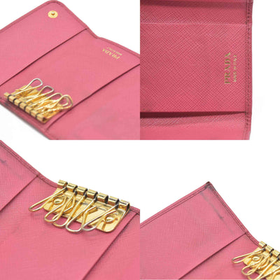 Prada Saffiano Metal Leather Wallet Pink