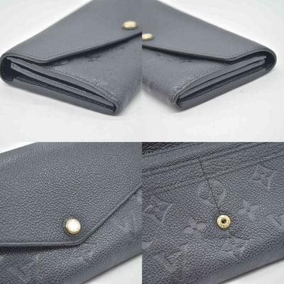 $1060 2016 Louis Vuitton Empreinte Sarah Wallet NM Black CA2116