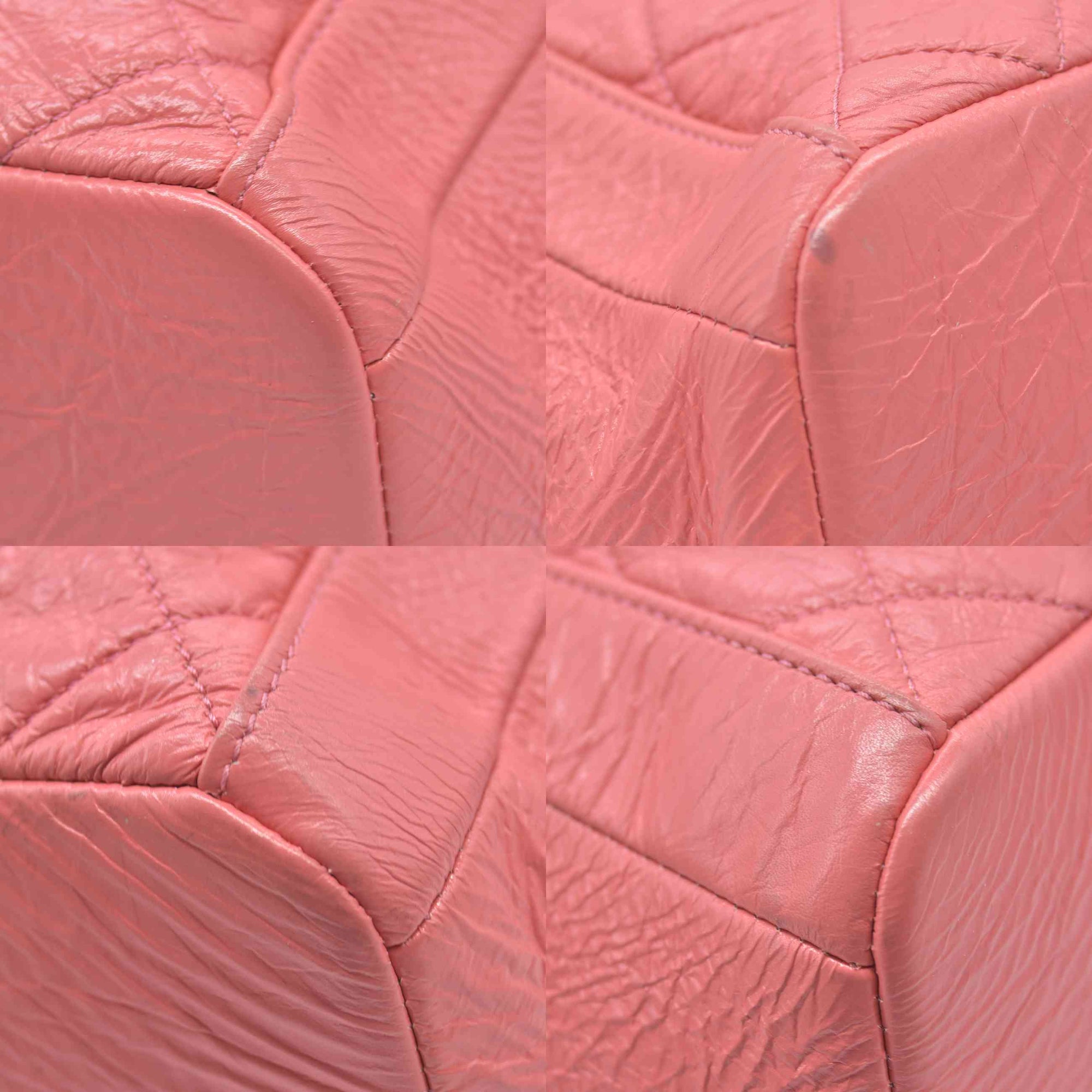 $4500 Chanel Pink CC Chain Drawstring Bucket Bag Leather