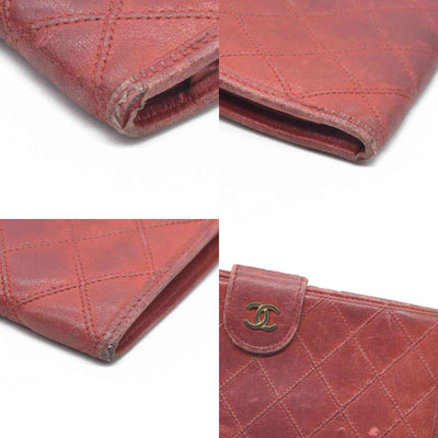 Chanel Chanel Red Lambskin Bicolore Wallet