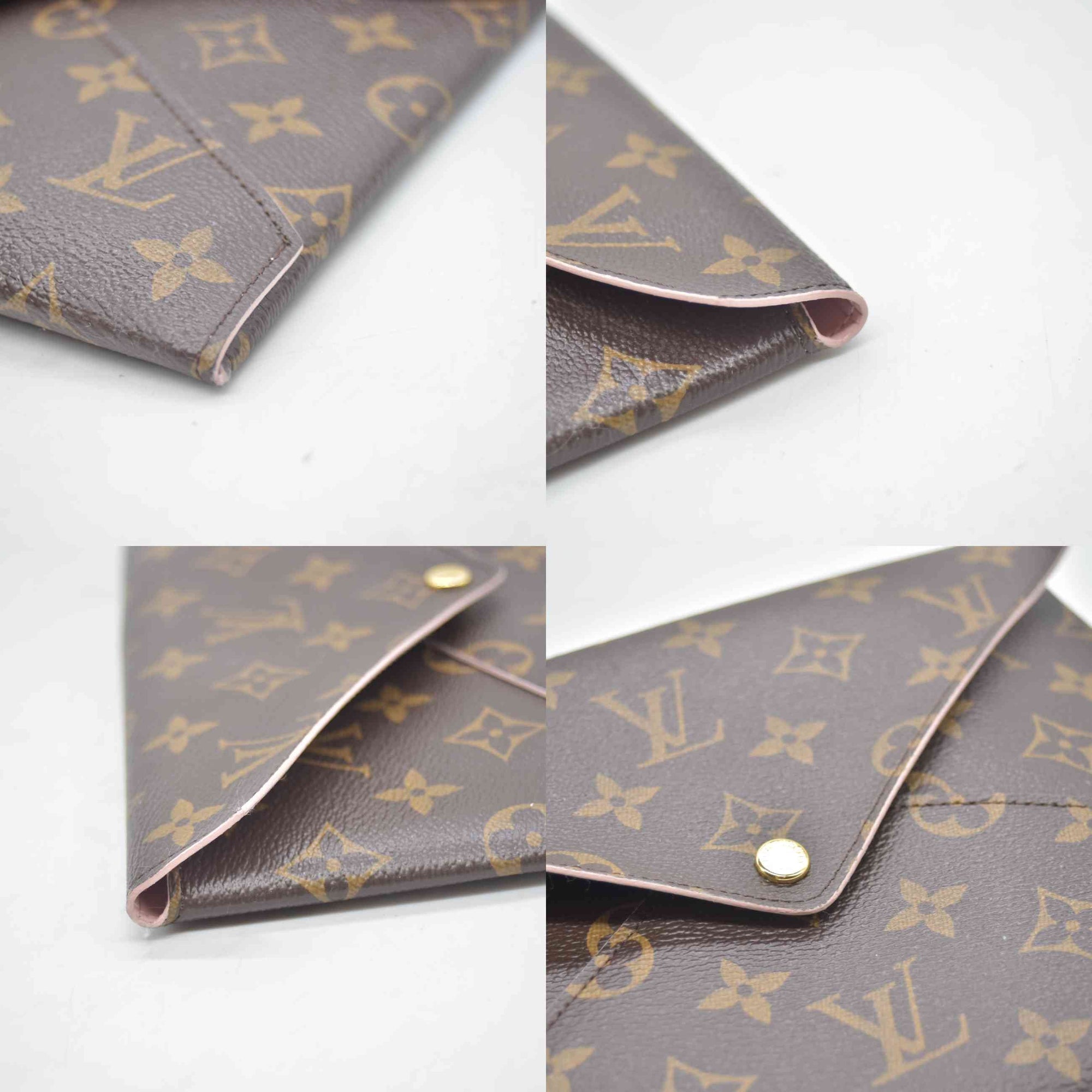 $845 2017 Louis Vuitton Monogram Large Kirigami Pochette Insert Rose Ballerine SP3107