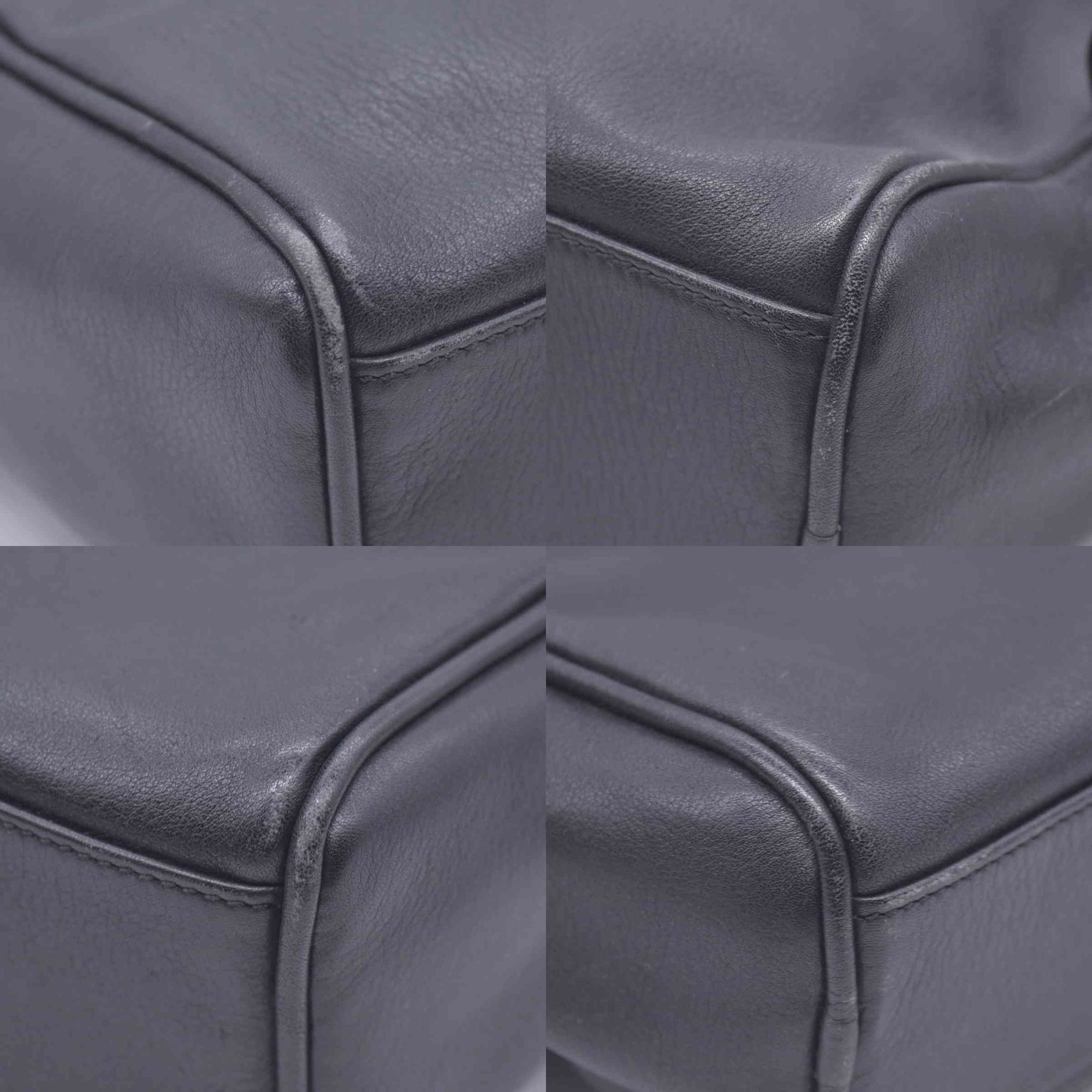 $650 LOEWE Smooth Calfskin Anagram Square Plaque Cosmetic Case Black CONSIGNMENT 10021216