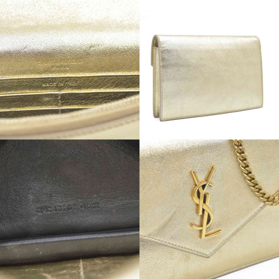 $1490 Saint Laurent Leather Evening Bag