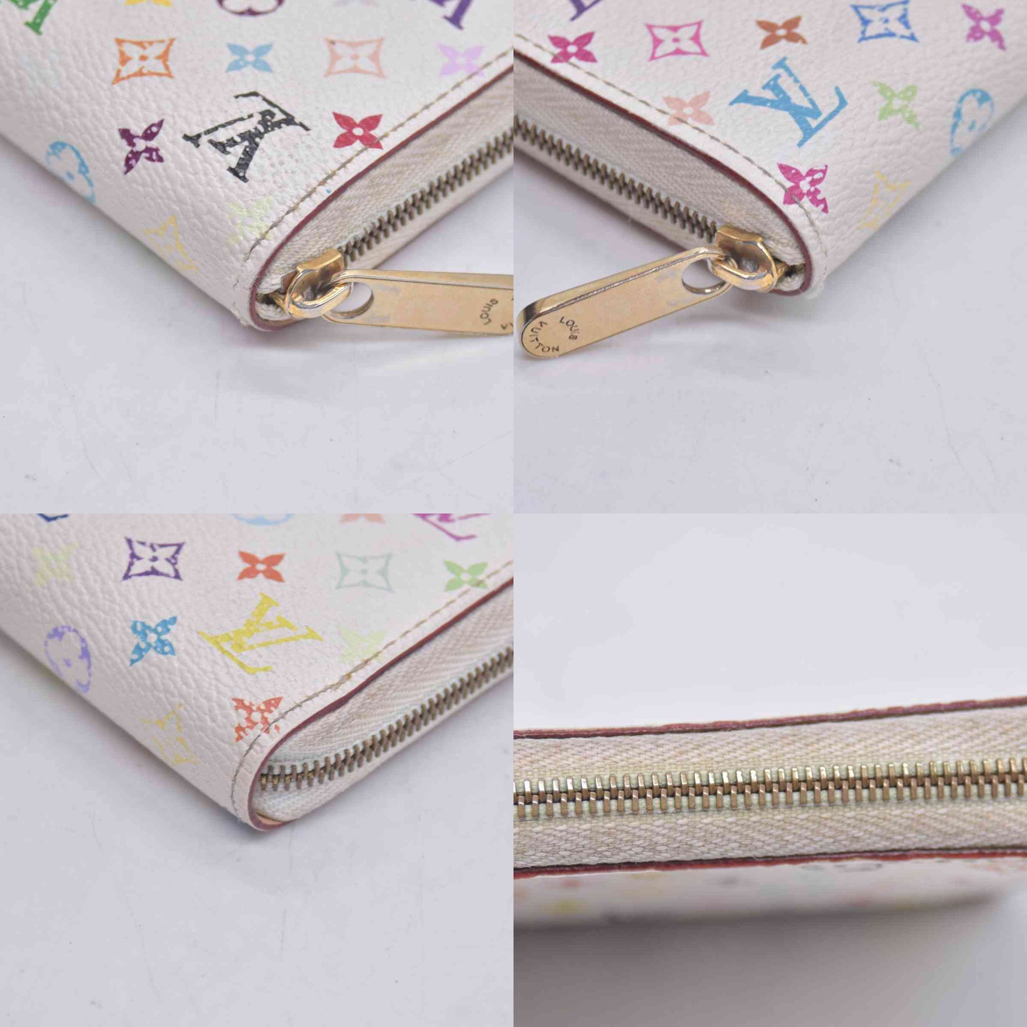 $520 2008 LOUIS VUITTON Monogram Multicolore White Zippy Coin Purse TH0098 CONSIGNMENT 10021514