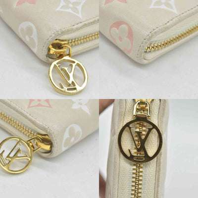$1490 Louis Vuitton Tricolor Monogram Embossed Lambskin Zippy Wallet 10020060