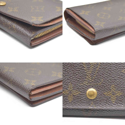 Louis Vuitton Monogram Porte Monnaie Billets Tresor Bifold Wallet Brown CA0927