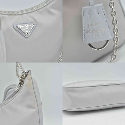 $2250 Prada Nylon Re-Edition 2005 Shoulder Bag Silver 10020038