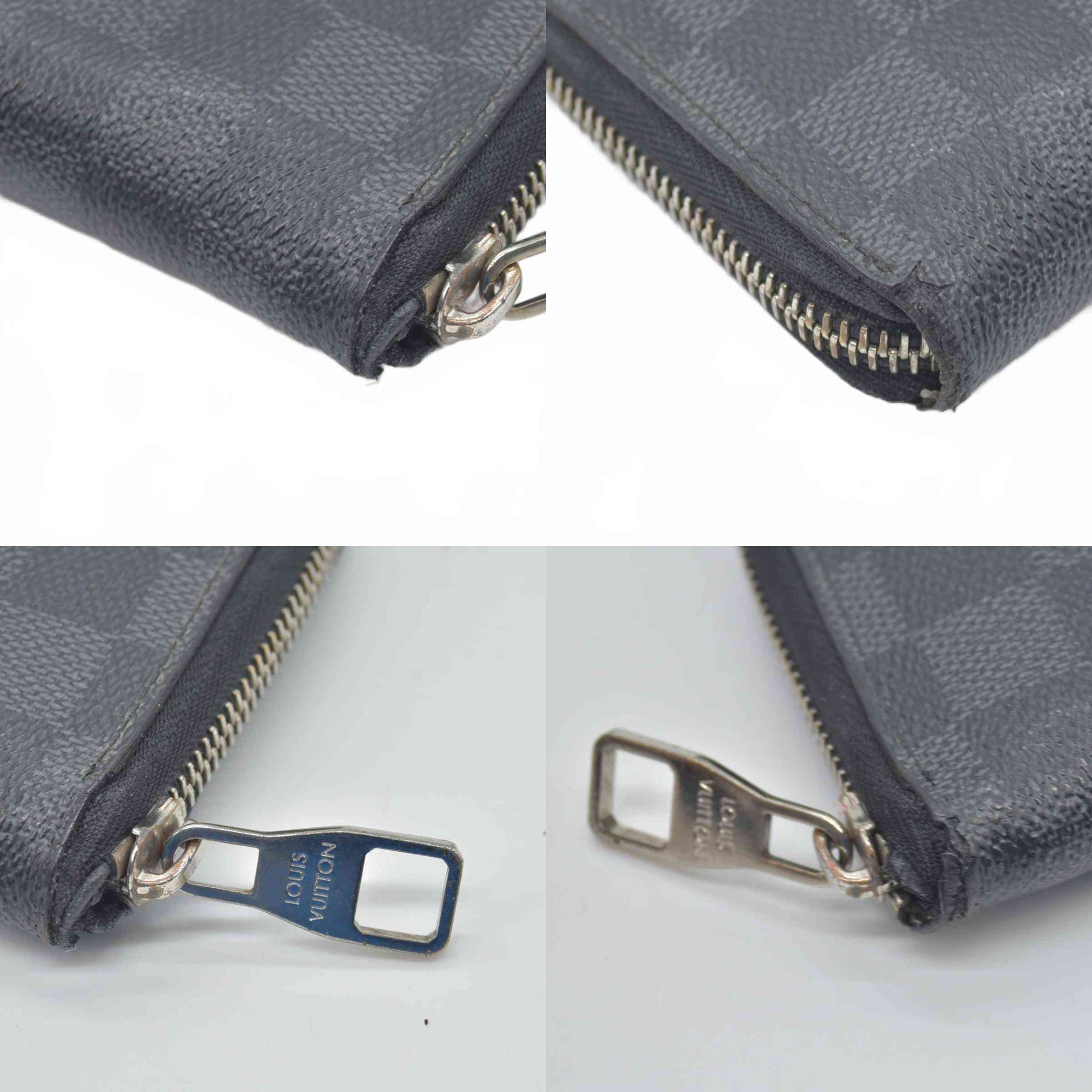 $1000 2013 Louis Vuitton Damier Graphite Zippy Organizer Wallet CONSIGNMENT CA3133