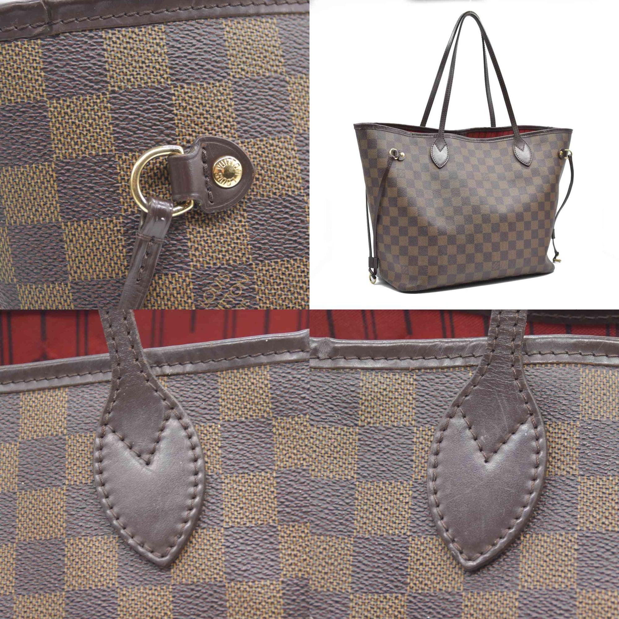 $2170 Louis Vuitton Damier Ebene Neverfull MM CA3140 2010