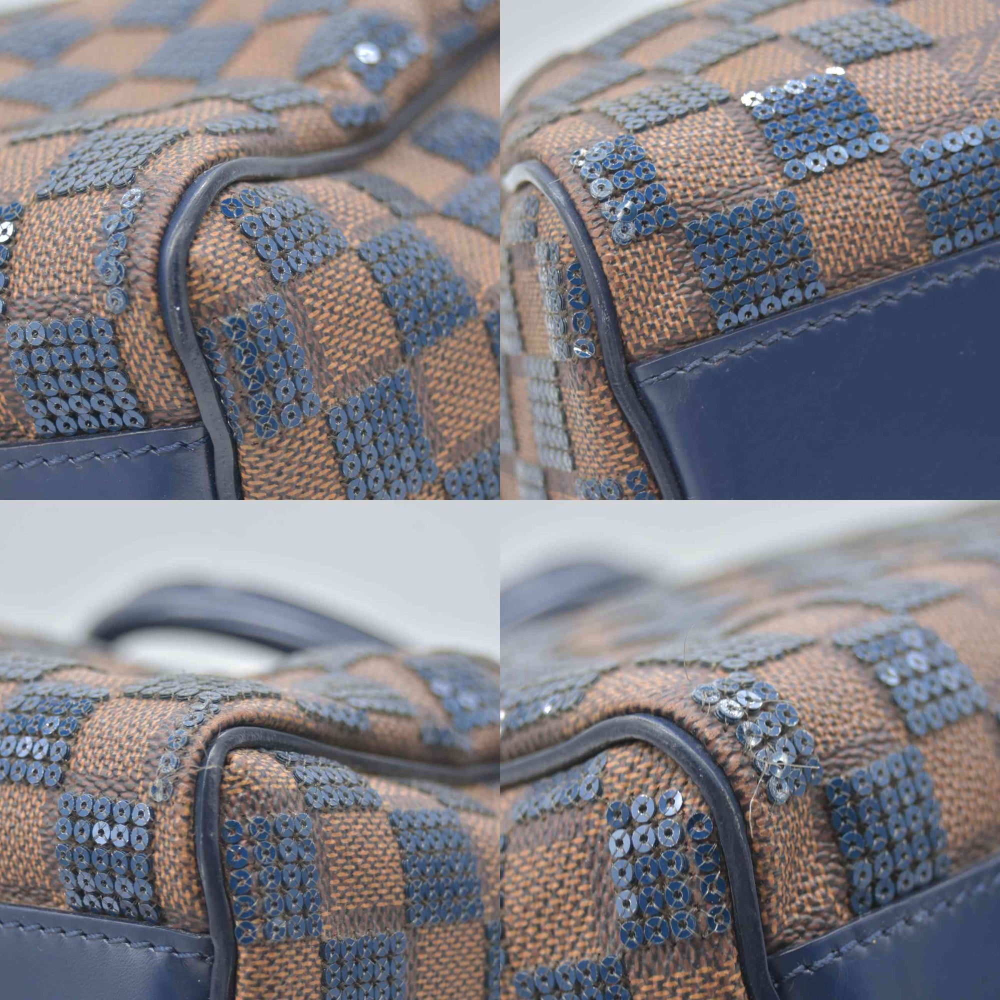 $2700 2013 Louis Vuitton Damier Paillettes Speedy 30 Blue SR2123