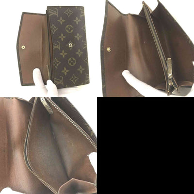 Vintage Louis Vuitton Monogram Long Bifold Wallet Brown