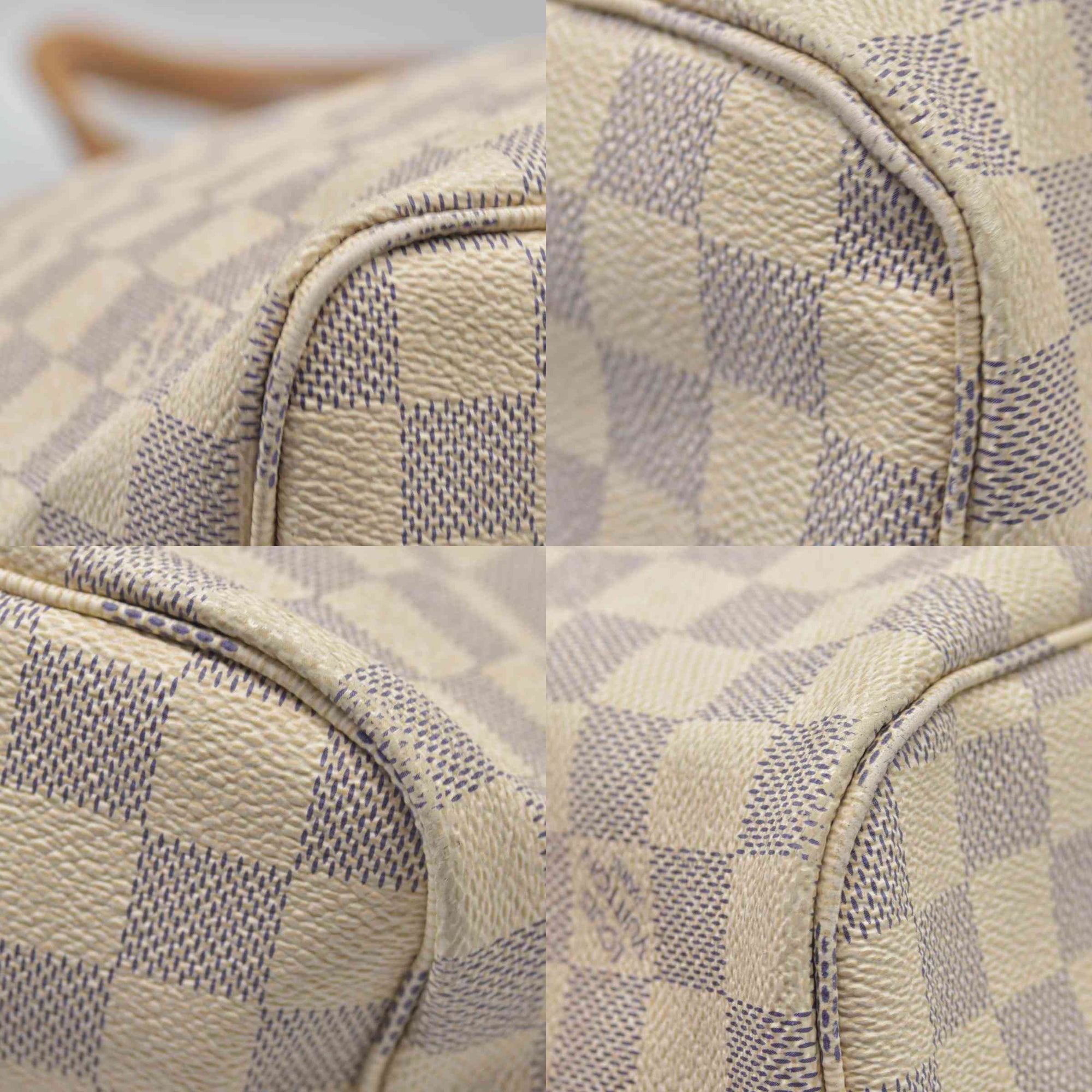 $2170 Louis Vuitton Damier Azur Neo Neverfull MM Rose Ballerine RFID