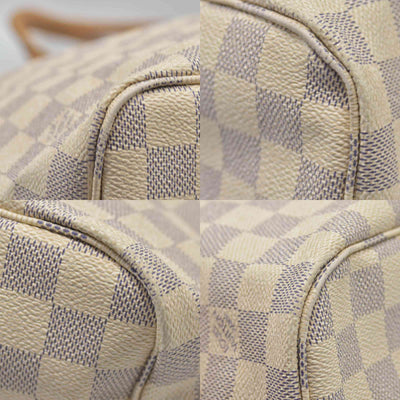$2170 Louis Vuitton Damier Azur Neo Neverfull MM Rose Ballerine RFID