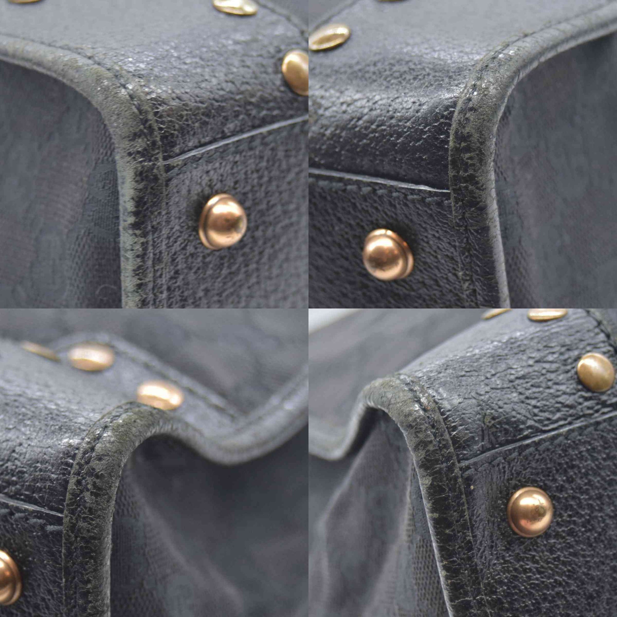 $950 CONSIGNMENT GUCCI GG Canvas Nailhead Tote