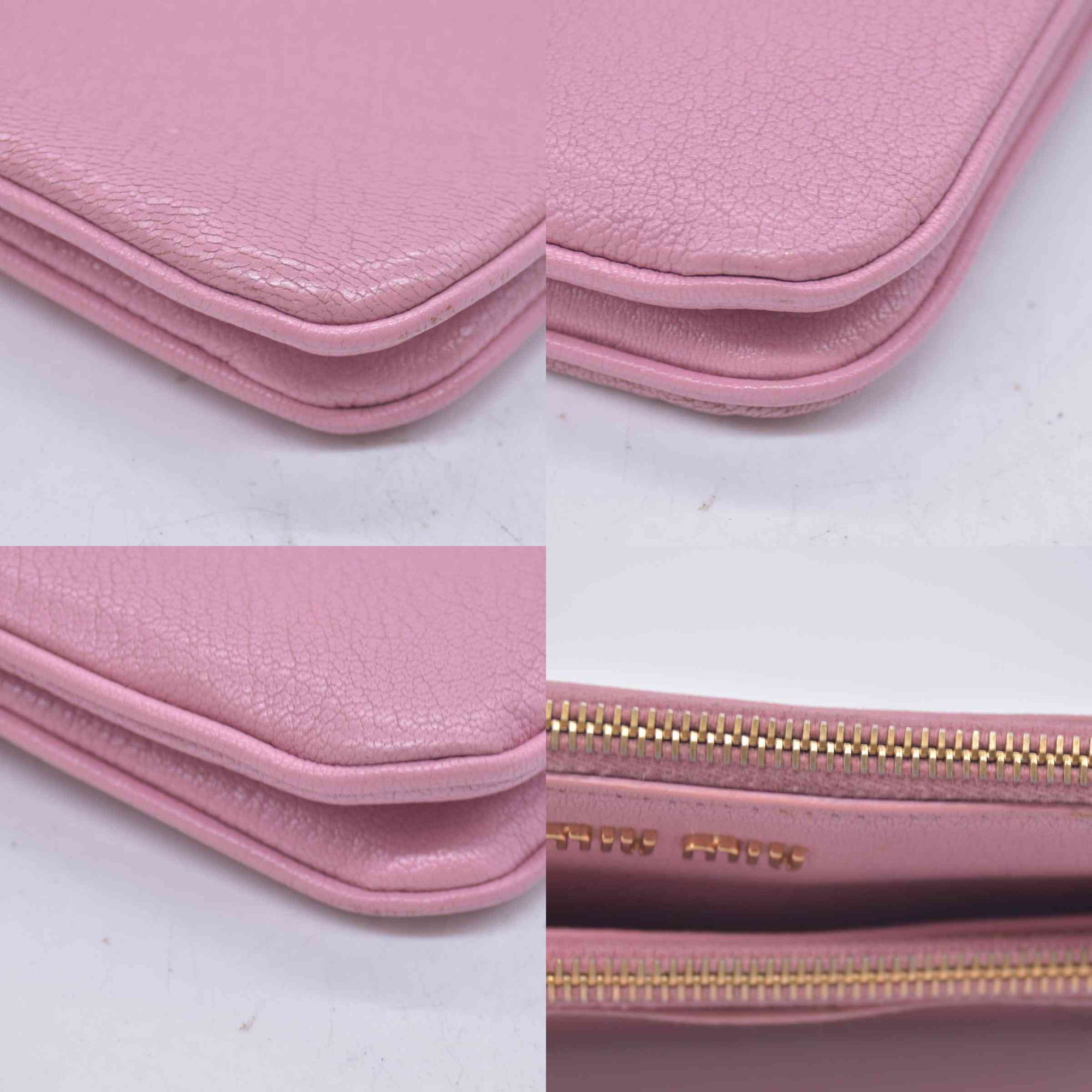 $1390 Miu Miu Bicolor Goatskin Madras Double Zip Crossbody CONSIGNMENT