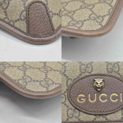 $1200 Gucci GG Supreme Monogram Neo Vintage Web Belt Bag Brown CONSIGNMENT