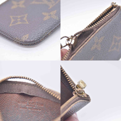 $355 DAMAGED 1990 LOUIS VUITTON Monogram Key Pouch Cles CONSIGNMENT 10021454