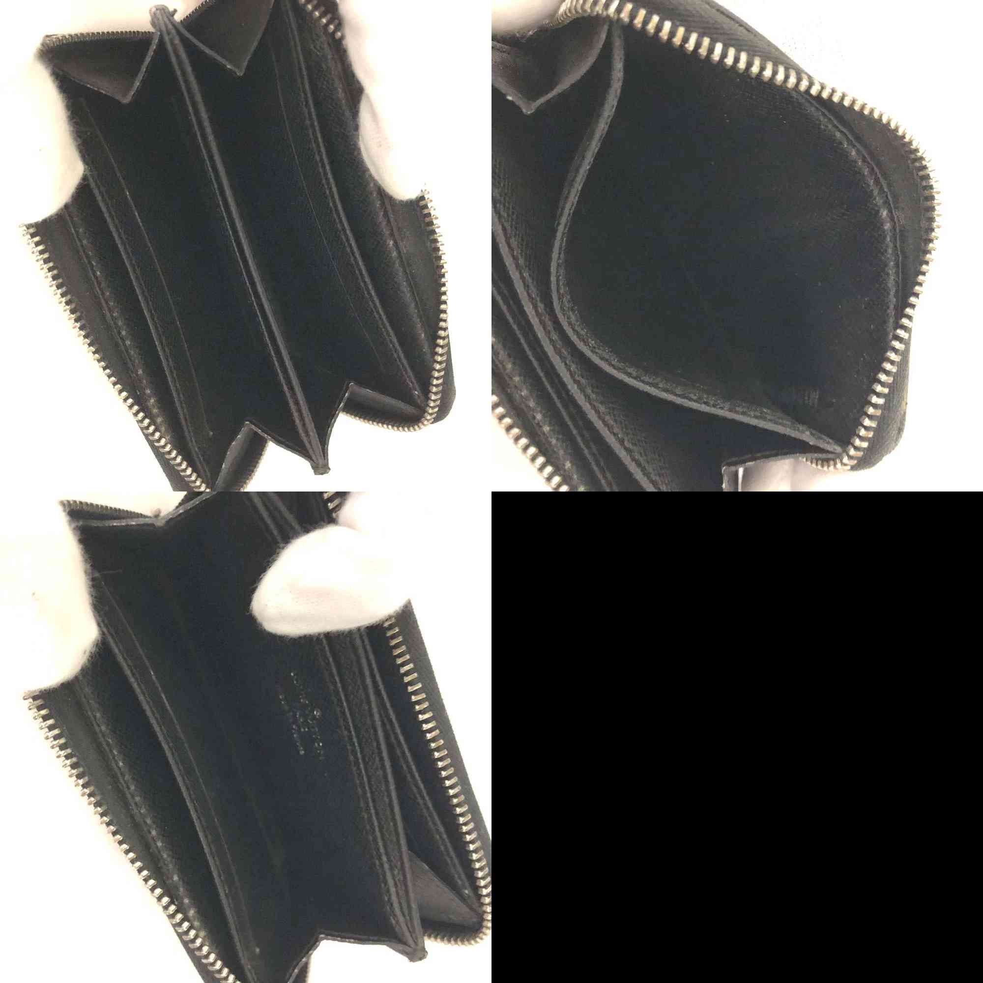 $435 2012 Louis Vuitton Damier Graphite Zippy Zip Coin Purse Wallet Black MI2172 10020836