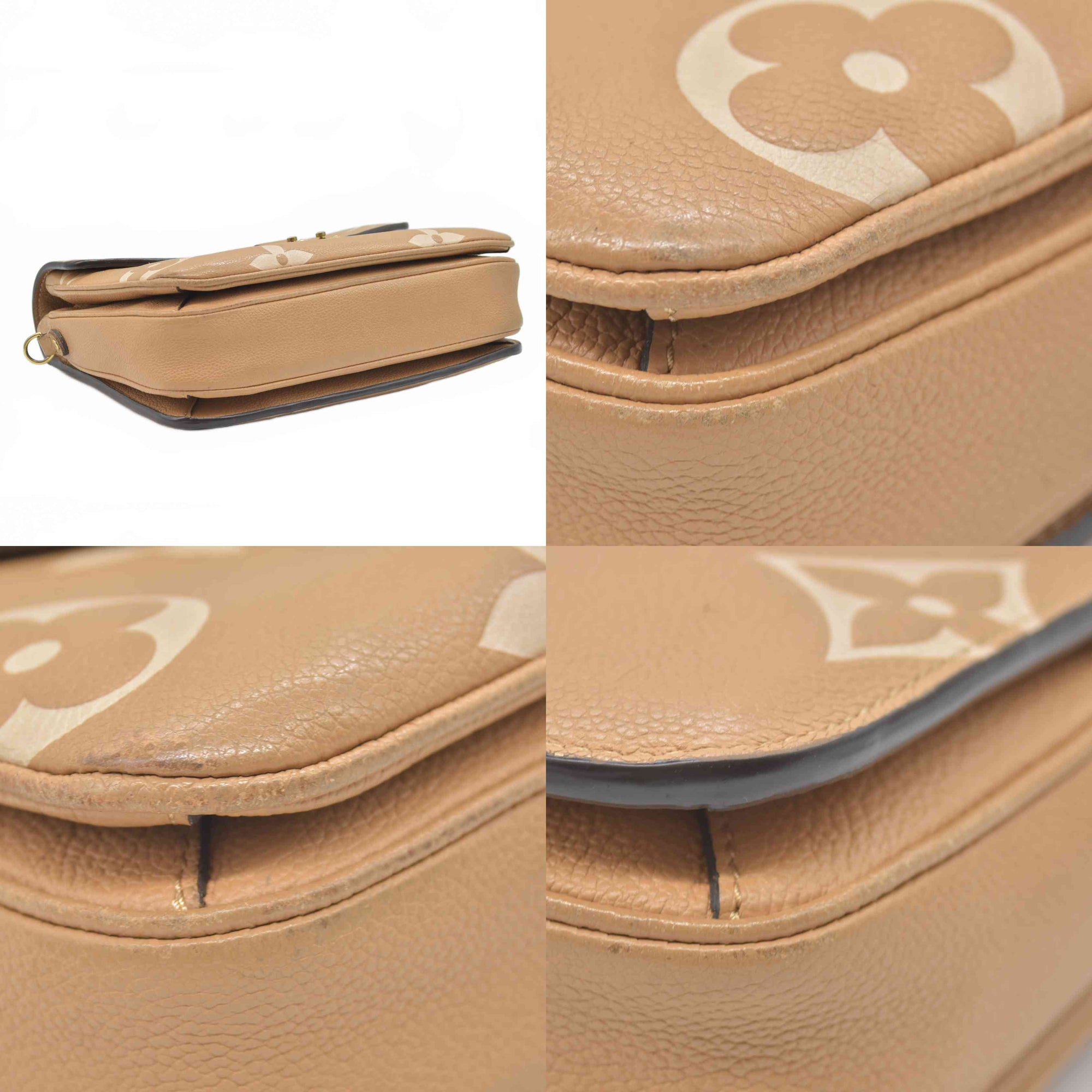$3100 RFID Louis Vuitton Empreinte Monogram Giant Pochette Metis Arizona Beige 10019913