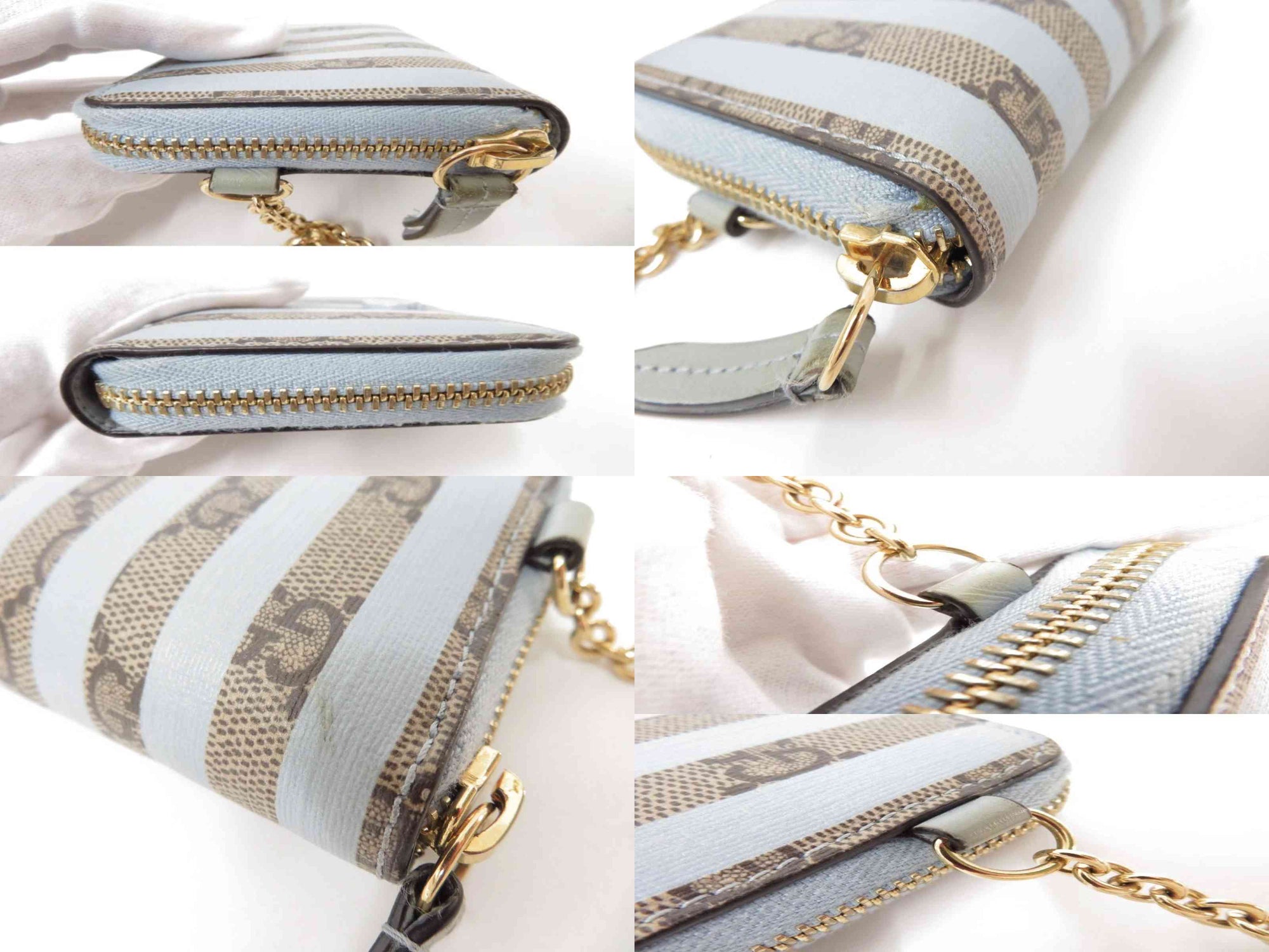 $450 2019 Gucci GG Supreme Marmont Zip Around Coin Wallet 456126-525040