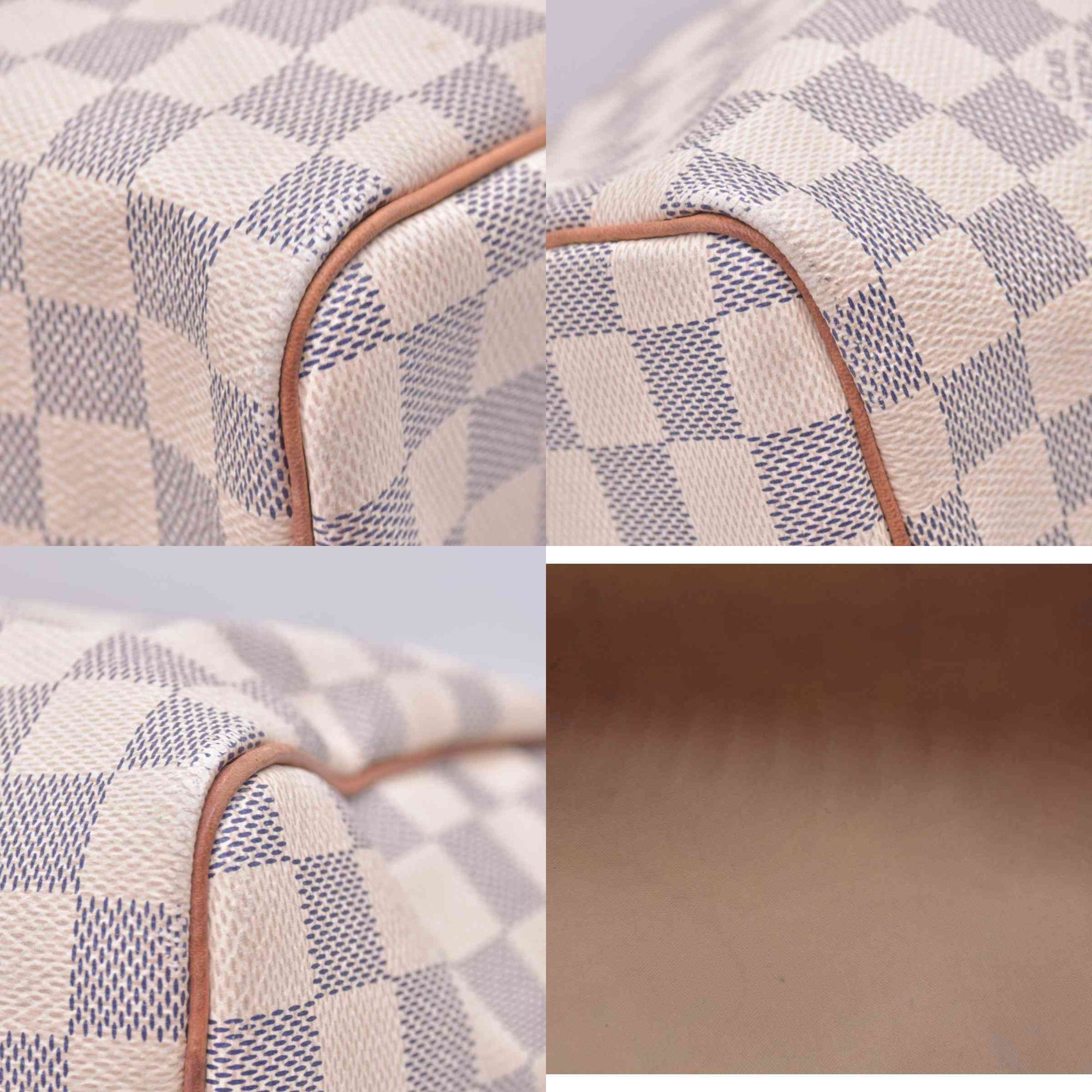 $1630 2013 LOUIS VUITTON Damier Azur Speedy 25 Tote CONSIGNMENT 10021434 BA2163
