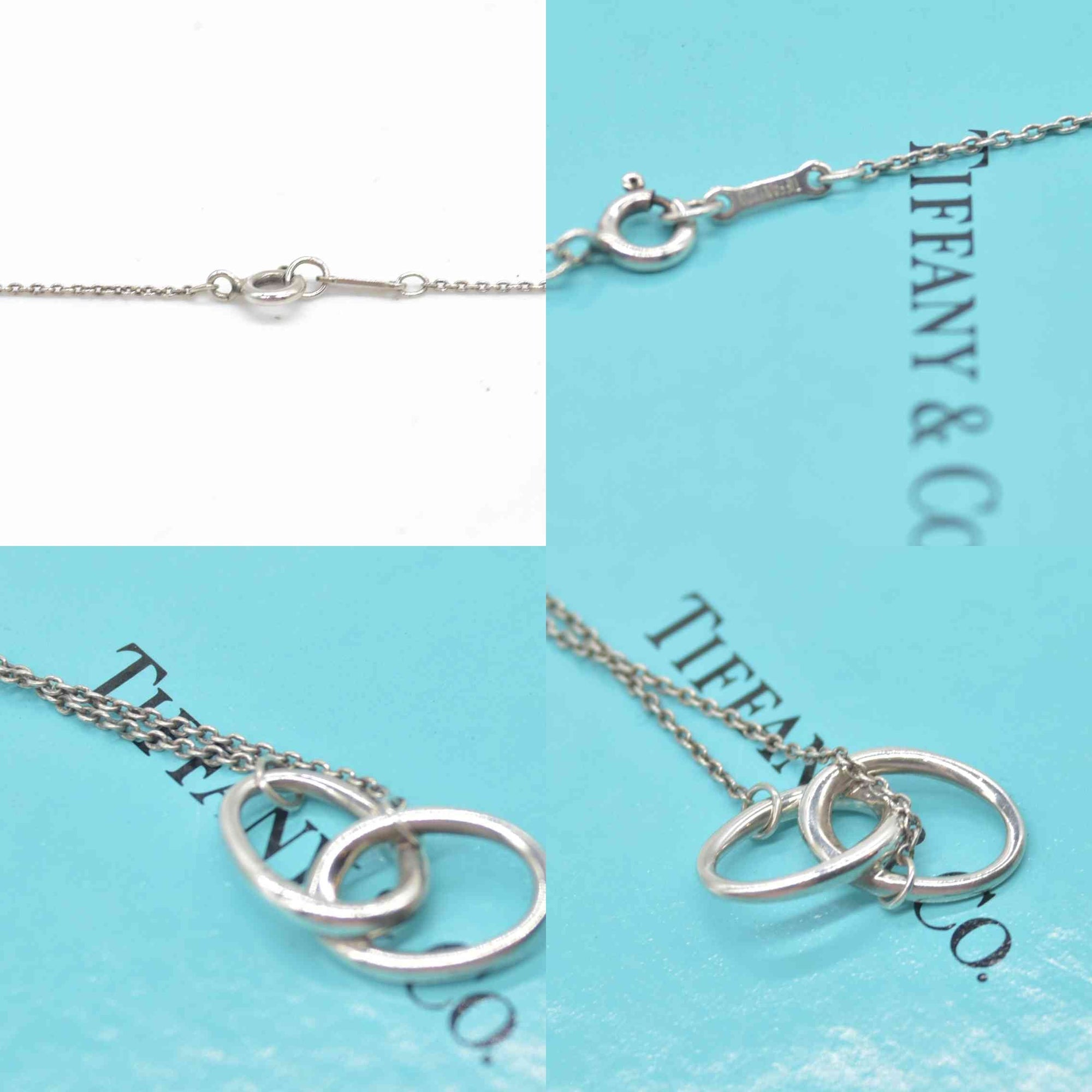 $400 Tiffany & Co. Infinity Necklace Sterling Silver Elsa Peretti Interlocking Ovals Pendant Necklace