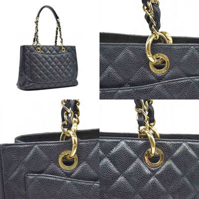 $2900 Chanel  Caviar Quilted Grand Shopping Tote GST Black CONSIGNMENT