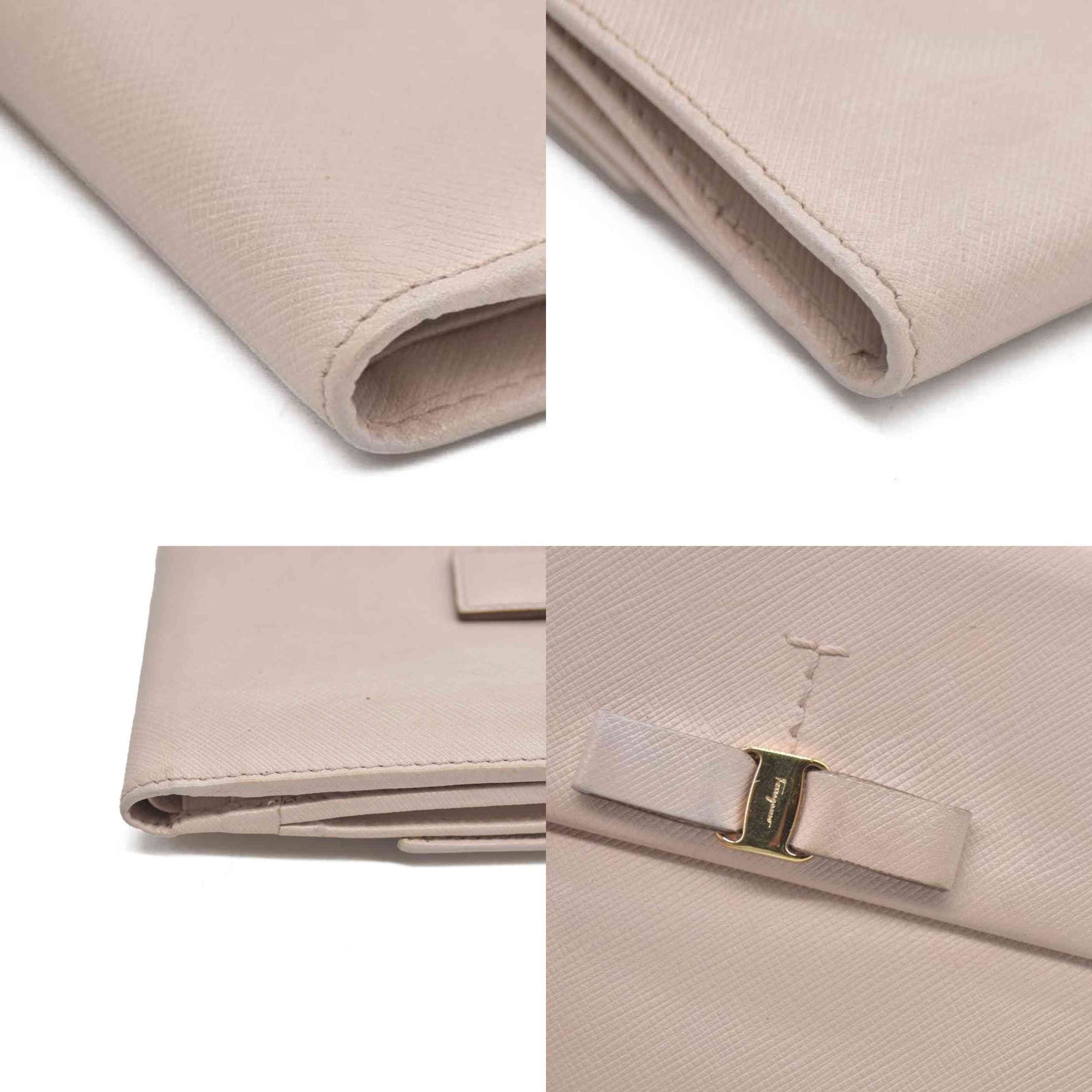 Salvatore Ferragamo Vara Ribbon Leather Bifold Wallet Pink