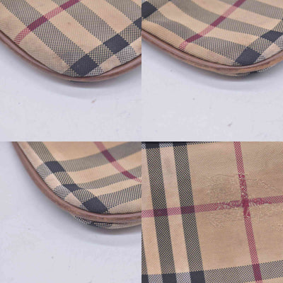 $695  WELL WORN Burberry Horseferry Check Peyton Crossbody Clutch Bag Black CONSIGNMENT