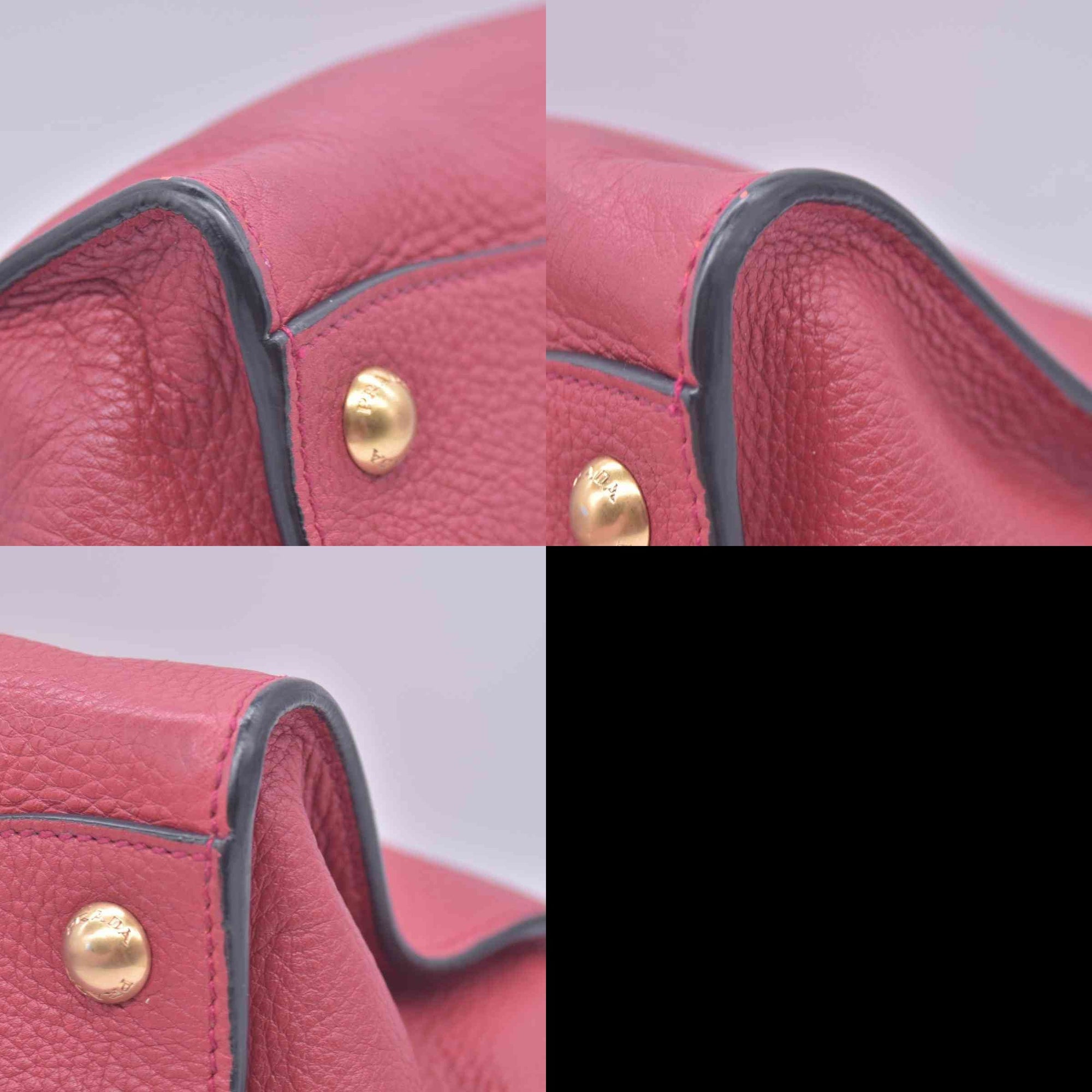 $1595 Prada Vitello Daino Leather Sound Red CONSIGNMENT