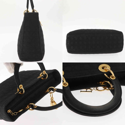 $4900 Christian Dior Nylon Cannage Large Lady Dior Black