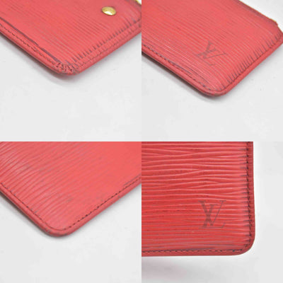 $430 Louis Vuitton Red Epi Leather Pochette Cles Key and Change Holder CONSIGNMENT