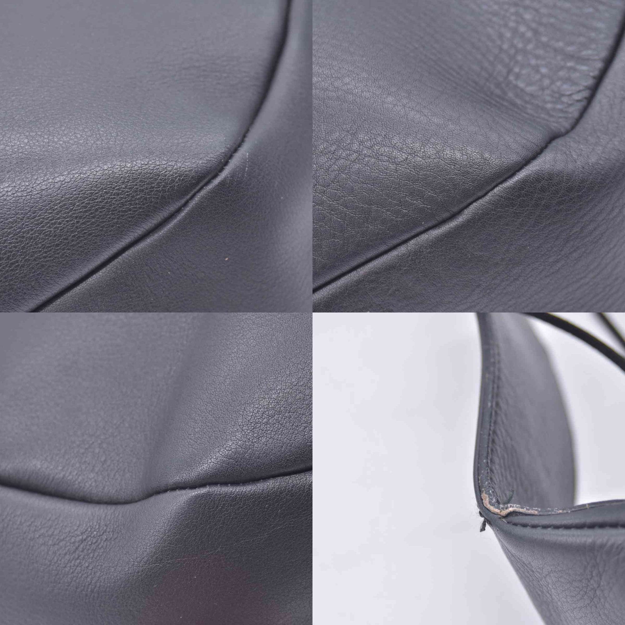 $890 SALVATORE FERRAGAMO Leather Gancini Shoulder Bag Dark Grey CONSIGNMENT 10021182