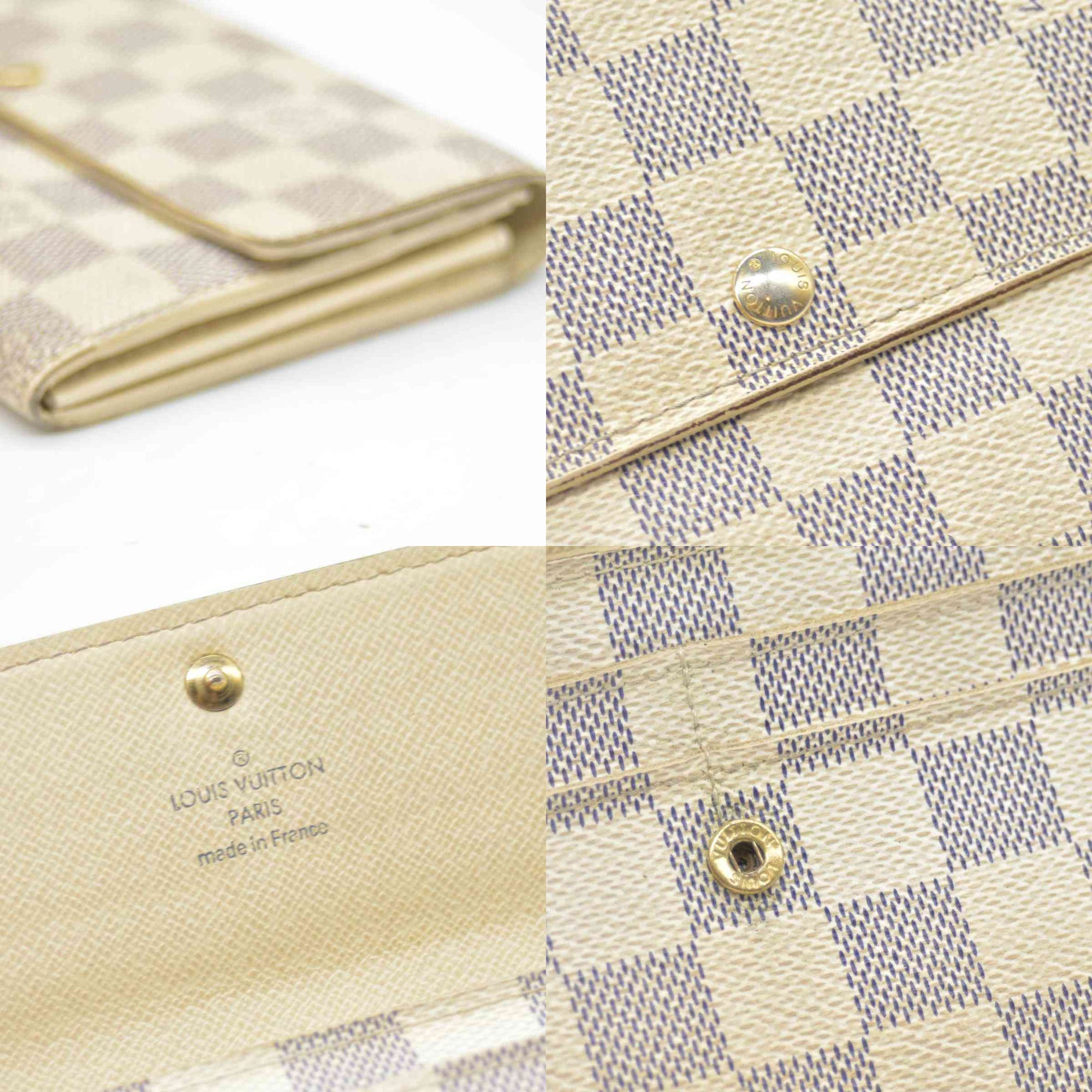 $775 2013 Louis Vuitton Damier Azur Sarah Wallet CONSIGNMENT MI4037