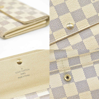 $775 2013 Louis Vuitton Damier Azur Sarah Wallet CONSIGNMENT MI4037