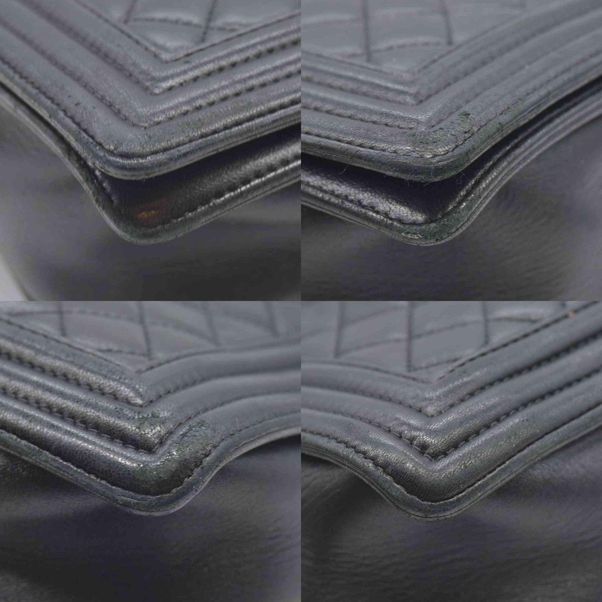 $7600 2017 Chanel Lambskin Quilted Large Boy Flap Black