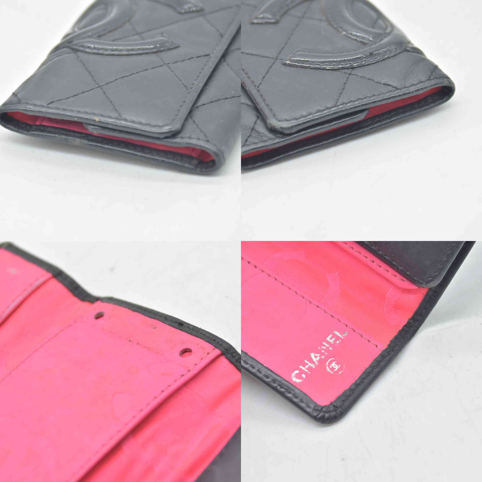 $750 2009 Chanel Cambon Line Quilted Leather Card Holder