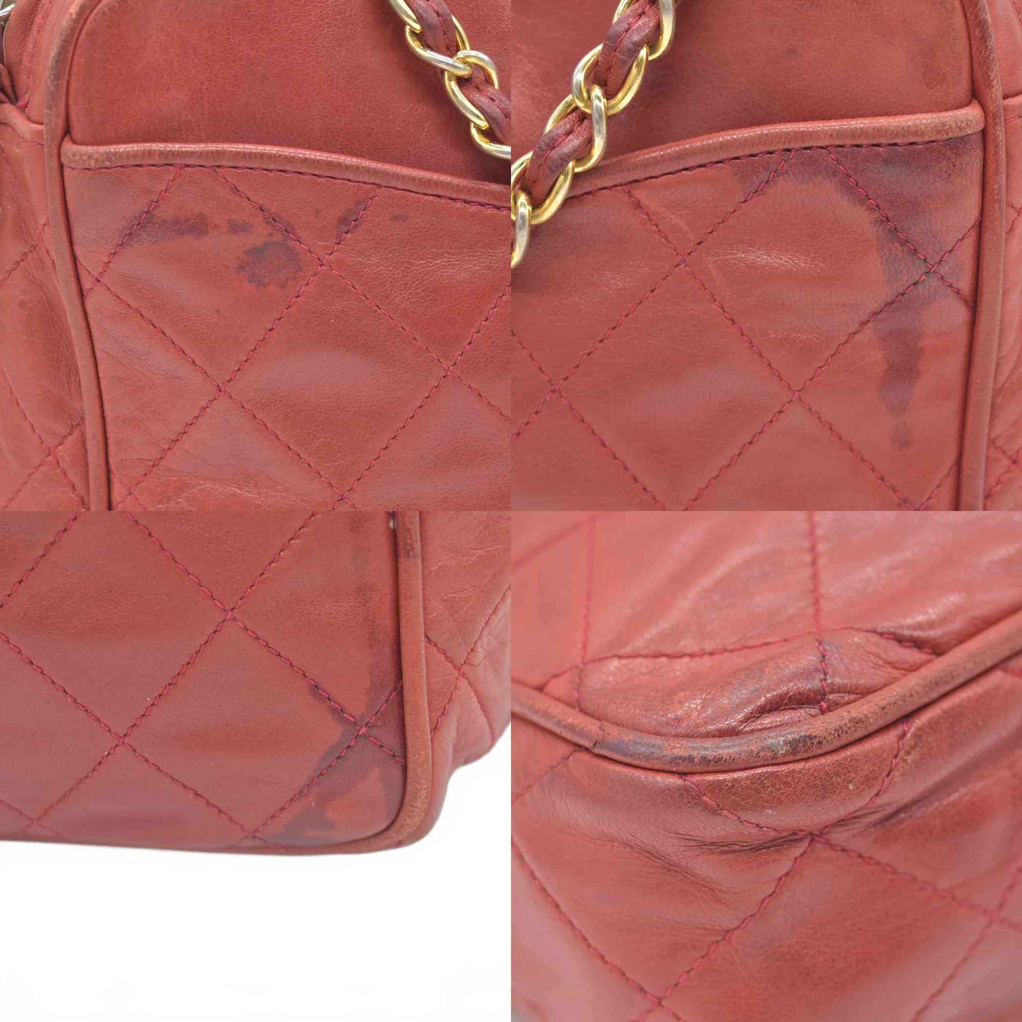 $3850 1986-1988 Chanel Red Lambskin Tassel CC Fringe Camera Bag