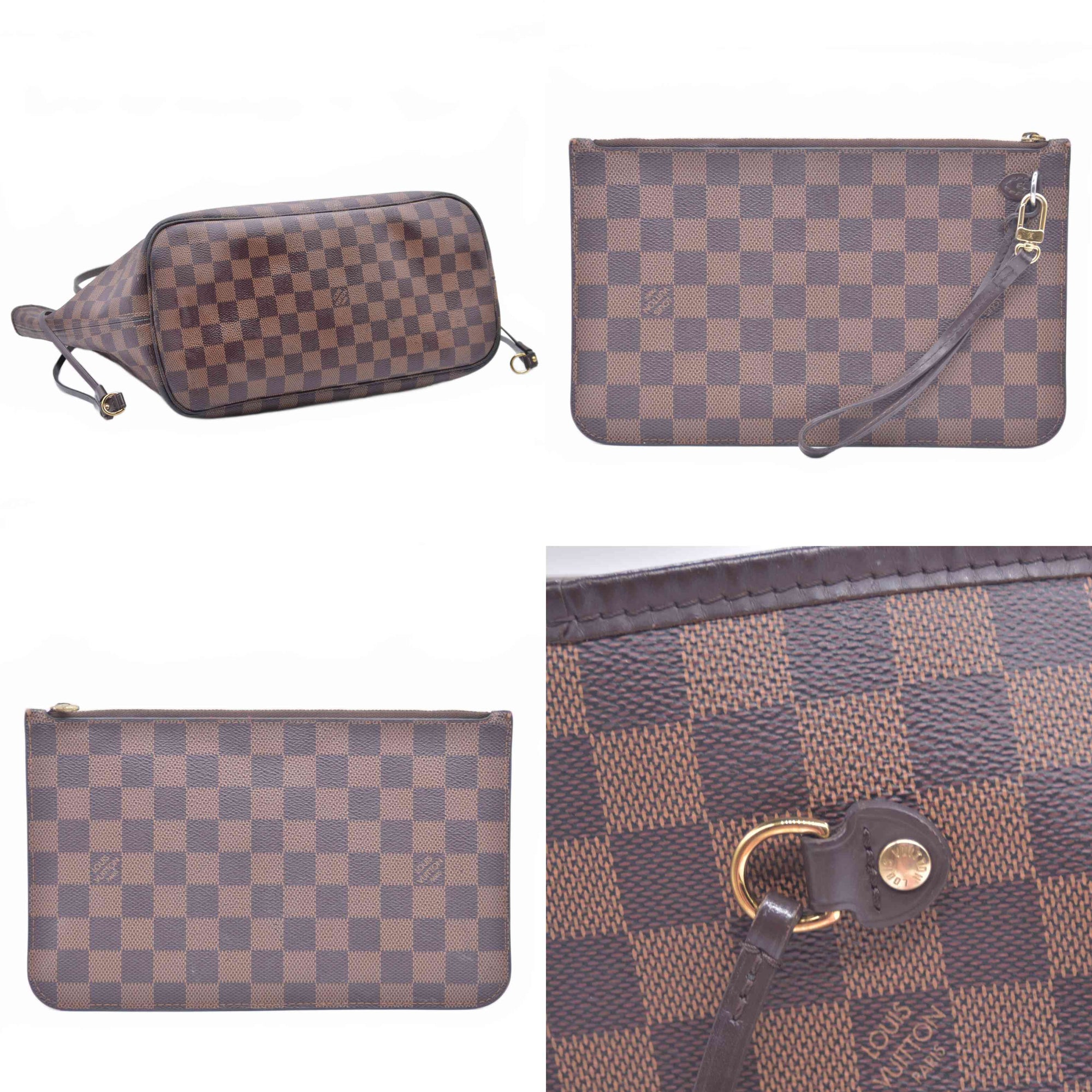 $2240 2018 Louis Vuitton Damier Ebene Neverfull MM with Pouch SD2168
