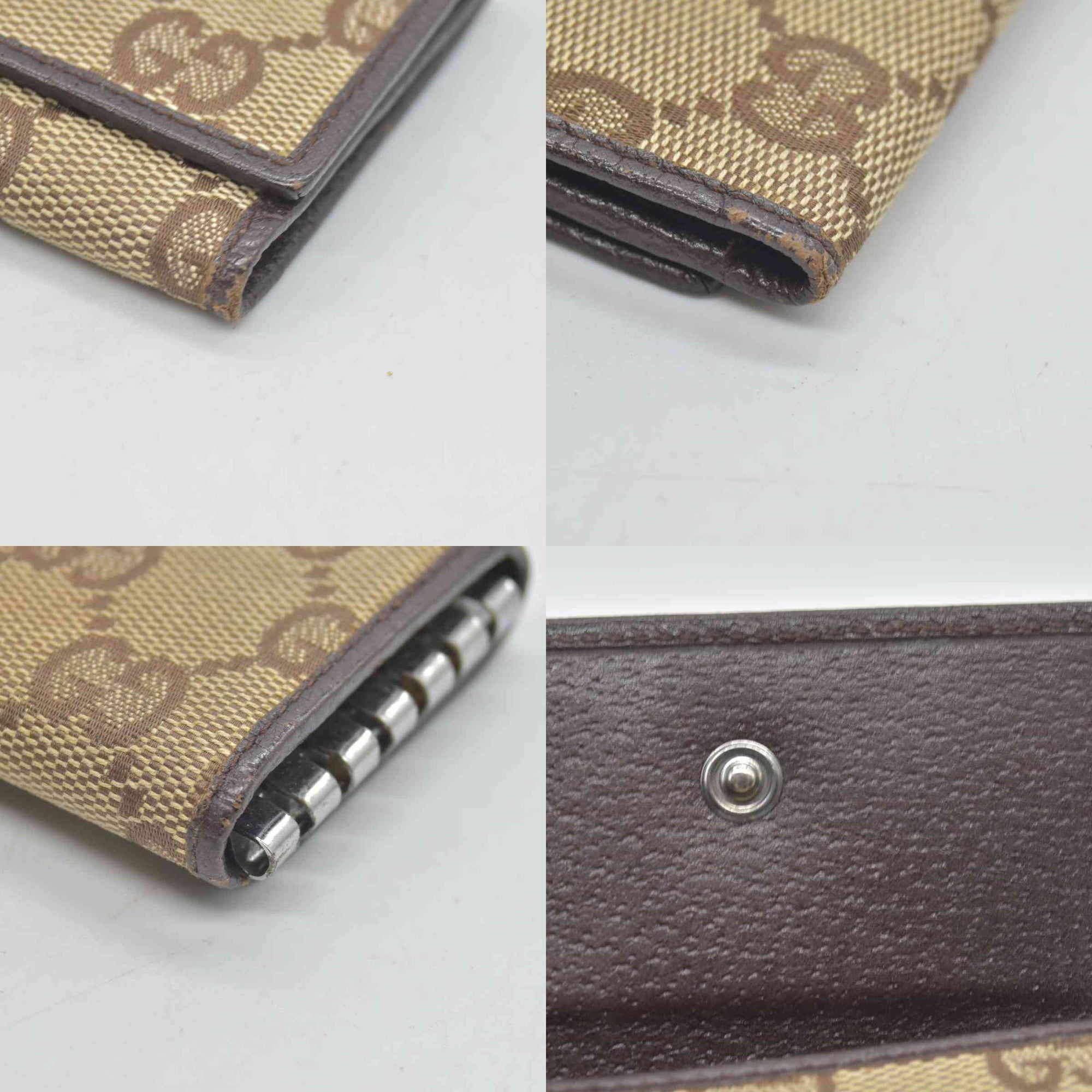 $330 GUCCI Monogram 6 Key Holder Case Dark Brown GG Wallet Canvas Signature Logo CONSIGNMENT