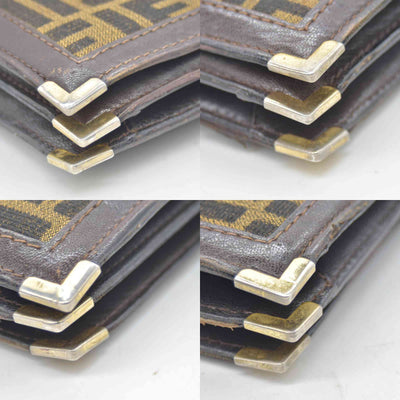 $2250 CONSIGNMENT FENDI Zucca Flap Clutch with Strap