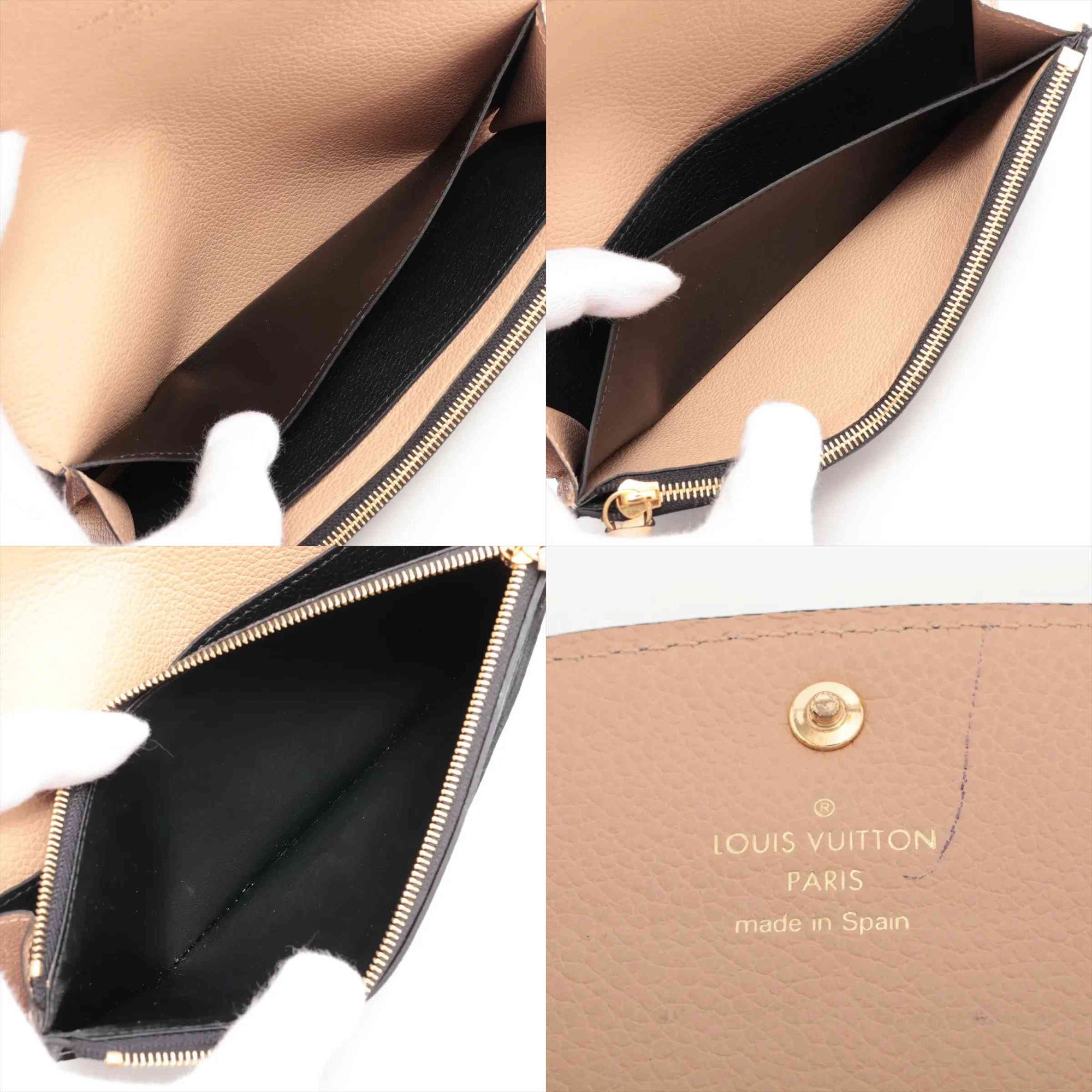 $775 RFID Louis Vuitton Empreinte Emilie Wallet Black Dune 10020974