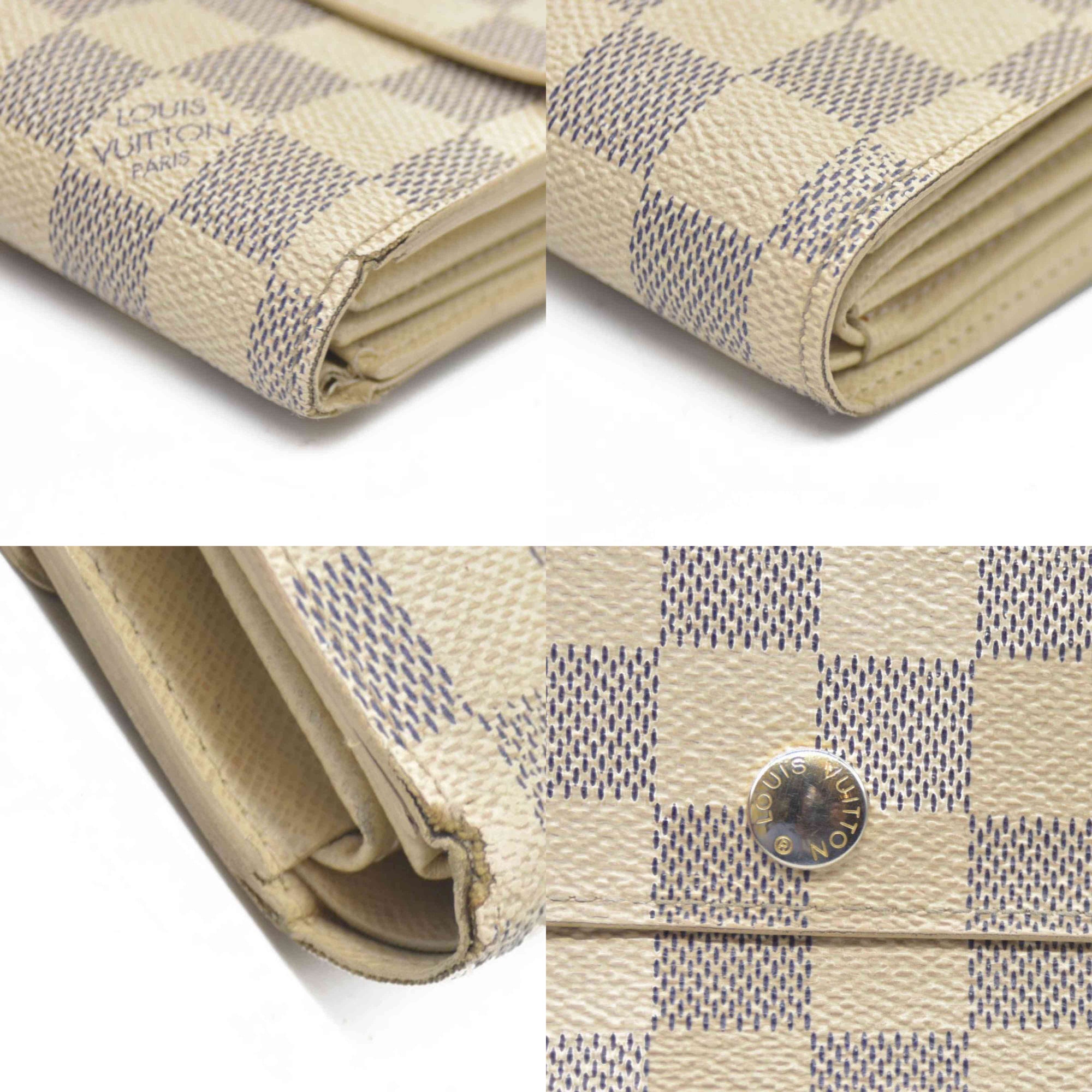 $610 LOUIS VUITTON Damier Azur Alexandra Trifold Wallet