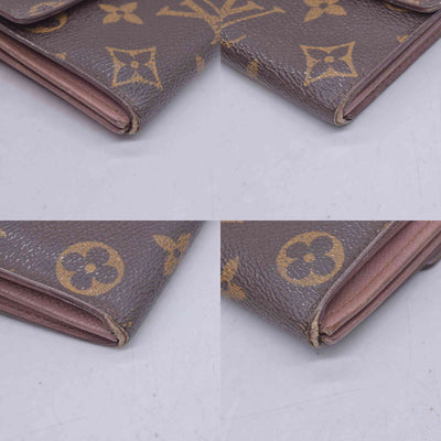 $720 LOUIS VUITTON Monogram Sarah Wallet Brown CONSIGNMENT 10021582