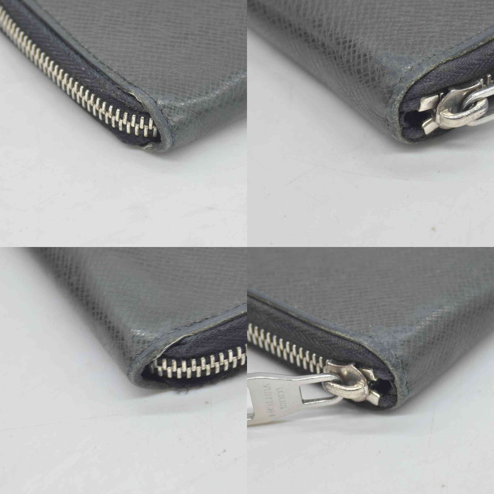 LOUIS VUITTON Zippy Wallet Vertical Purse black Taiga CONSIGNMENT
