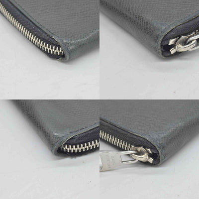 LOUIS VUITTON Zippy Wallet Vertical Purse black Taiga CONSIGNMENT